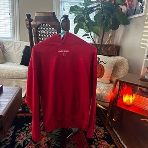 LONELY GHOST Vibrant Red Hoodie- Text me when you land